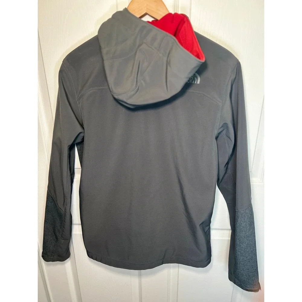 The North Face Softshell Jacket‎ Men's Small Gray Hooded Full Zip Windproof